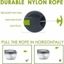 Hachoir Et Robots Manuels Multifonctions Avec Poignée Et Couvercle, Hachoir à Légumes, Presse-ail, Convient, Merveilleux Pour La Cuisine (vert) -Krups || DeLonghi Soldes 65506665 4