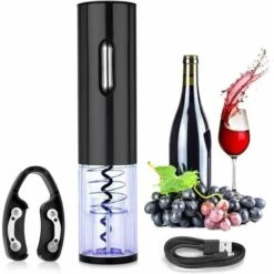 Tire-bouchon à Vin électrique En Acier Inoxydable Tire-bouchon à Vin Rechargeable ABS Rechargeable