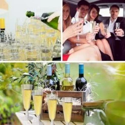 48 Pcs Jeu De Verres à Champagne, Flûtes à Vin En Plastique, Réutilisables Et Incassables, Gobelets Empilables, Parfaits Pour Les Fêtes, Mariages Et Anniversaires - 150ml -Krups || DeLonghi Soldes 68114410 5