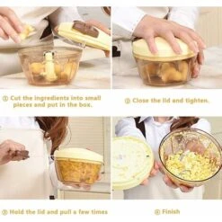 Déstockage Coupe-oignon Avec Câble, Hachoir à Oignon Hachoir à Oignon Hachoir Multiple Manuel Mini Coupe-légume Hachoir à Fruits Pour Légumes Salade De Fruits, Main Hachoir à Oignon Lame En Acier Ino -Krups || DeLonghi Soldes 69253331 5