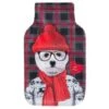 Housse Bouillotte Polaire 21x34 Cm Tout Doux Chien Hipster