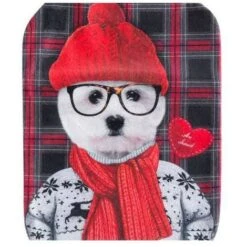 Housse Bouillotte Polaire 21x34 Cm Tout Doux Chien Hipster -Krups || DeLonghi Soldes 70446903 3