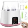 Chauffe Biberons Électrique, 6-en-1 Sterilisateur Biberons Electrique Portable Avec Écran LED Et Contrôle De La Température, Pour Stérilisation/Décongélation/Chauffage Aliments
