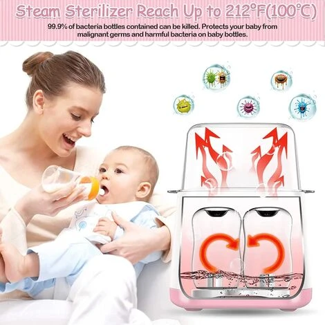 Chauffe Biberons Électrique, 6-en-1 Sterilisateur Biberons Electrique Portable Avec Écran LED Et Contrôle De La Température, Pour Stérilisation/Décongélation/Chauffage Aliments 5 Chauffe Biberons Électrique, 6-en-1 Sterilisateur Biberons Electrique Portable Avec Écran LED Et Contrôle De La Température, Pour Stérilisation/Décongélation/Chauffage Aliments – Image 5