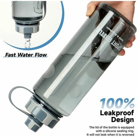 Gourde 1,5L Bouteille D'eau De Sport, Réutilisable Plastique Bouteilles Avec Filtre, Grande Taille Anti-fuites Gourde Pour La Randonnée, L'école, En Plein Air, Cyclisme 2 Gourde 1,5L Bouteille D'eau De Sport, Réutilisable Plastique Bouteilles Avec Filtre, Grande Taille Anti-fuites Gourde Pour La Randonnée, L'école, En Plein Air, Cyclisme – Image 2