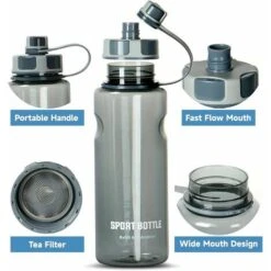 Gourde 1,5L Bouteille D'eau De Sport, Réutilisable Plastique Bouteilles Avec Filtre, Grande Taille Anti-fuites Gourde Pour La Randonnée, L'école, En Plein Air, Cyclisme 8 Gourde 1,5L Bouteille D'eau De Sport, Réutilisable Plastique Bouteilles Avec Filtre, Grande Taille Anti-fuites Gourde Pour La Randonnée, L'école, En Plein Air, Cyclisme -Krups || DeLonghi Soldes 74535196 4