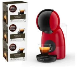 KRUPS Nescafé Dolce Gusto Machine A Café YY4580FD + 3 Boites De Café Espresso, 15 Bars, Cafetiere Capsules, Compact, Piccolo,…