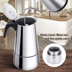 Cafetière Italienne, Cafetière Moka En INOX Cafetière à Pression 300ml Grande Contenance Compatible Avec Plaque à Induction Avec Poignée Ergonomique -Krups || DeLonghi Soldes 77659796 5