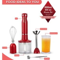 Cuisine Multifonctionnelle Bâton De Cuisine Portable Aliments Pour Bébés Agitateur électrique Complémentaire Rouge -Krups || DeLonghi Soldes 79009227 5