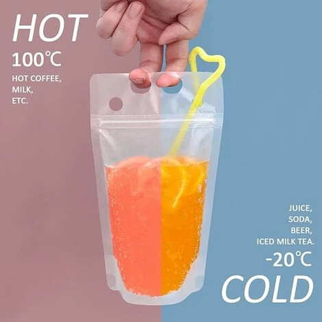 SVKBJROY Lot De 20 Sacs à Boissons Réutilisables Transparents Givrés Portables De 500 Ml Pour Pique-nique, Fête, Camping, Plage, Jus De Bière, Lait, Avec 20 Pailles 3 SVKBJROY Lot De 20 Sacs à Boissons Réutilisables Transparents Givrés Portables De 500 Ml Pour Pique-nique, Fête, Camping, Plage, Jus De Bière, Lait, Avec 20 Pailles – Image 3