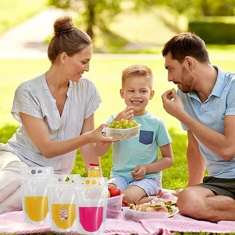 SVKBJROY Lot De 20 Sacs à Boissons Réutilisables Transparents Givrés Portables De 500 Ml Pour Pique-nique, Fête, Camping, Plage, Jus De Bière, Lait, Avec 20 Pailles 4 SVKBJROY Lot De 20 Sacs à Boissons Réutilisables Transparents Givrés Portables De 500 Ml Pour Pique-nique, Fête, Camping, Plage, Jus De Bière, Lait, Avec 20 Pailles – Image 4