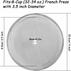 Lot De 3 Filtres De Rechange Pour Cafetière Française 10,2 Cm Maille En Acier Inoxydable Remplacement Pour Cafetière Française 1000 Ml / 963,9 G / 8 Tasses 8 Lot De 3 Filtres De Rechange Pour Cafetière Française 10,2 Cm Maille En Acier Inoxydable Remplacement Pour Cafetière Française 1000 Ml / 963,9 G / 8 Tasses -Krups || DeLonghi Soldes 79388799 4