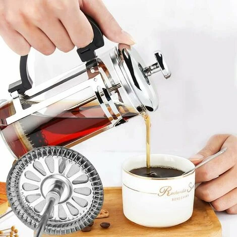 Lot De 3 Filtres De Rechange Pour Cafetière Française 10,2 Cm Maille En Acier Inoxydable Remplacement Pour Cafetière Française 1000 Ml / 963,9 G / 8 Tasses 5 Lot De 3 Filtres De Rechange Pour Cafetière Française 10,2 Cm Maille En Acier Inoxydable Remplacement Pour Cafetière Française 1000 Ml / 963,9 G / 8 Tasses – Image 5