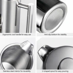 350 Ml/800 Ml/1000 Ml Cafetière Presse Française En Acier Inoxydable Double Paroi Cafetière Isolée Pot 9 350 Ml/800 Ml/1000 Ml Cafetière Presse Française En Acier Inoxydable Double Paroi Cafetière Isolée Pot -Krups || DeLonghi Soldes 79841347 5