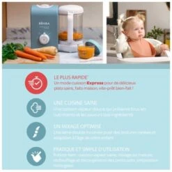 BEABA, Babycook Express, Robot Bébé 4 En 1 Mixeur-Cuiseur, Gris Velours -Krups || DeLonghi Soldes 79987640 4