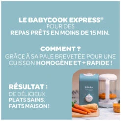 BEABA, Babycook Express, Robot Bébé 4 En 1 Mixeur-Cuiseur, Gris Velours -Krups || DeLonghi Soldes 79987640 5