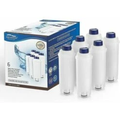 6Pcs Filtre à Eau Cartouche à Charbon Actif Compatible Avec Machines à Café Filtre Adoucisseur Pour Machine à Café Delonghi DeLonghi Filter DLSC002, DLS C002