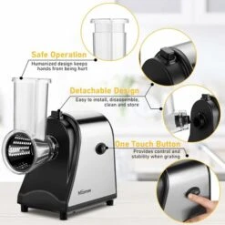 Coupe-légumes Multifonction Électrique Professionnel, Râpe Trancheuse à Salade, Découper Légumes Avec 4 Cônes En Inox Noir 8 Coupe-légumes Multifonction Électrique Professionnel, Râpe Trancheuse à Salade, Découper Légumes Avec 4 Cônes En Inox Noir -Krups || DeLonghi Soldes 81250750 4