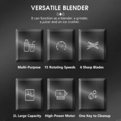 Blender Multifonctionnel Pour Smoothie Milkshake Juicer Broyeur À Glace Moulin À Grains Électrique 4500W 15 Vitesses De Rotation, Prise UE Rouge (Rouge, Prise UE) -Krups || DeLonghi Soldes 82104932 3