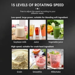 Blender Multifonctionnel Pour Smoothie Milkshake Juicer Broyeur À Glace Moulin À Grains Électrique 4500W 15 Vitesses De Rotation, Prise UE Rouge (Rouge, Prise UE) -Krups || DeLonghi Soldes 82104932 5