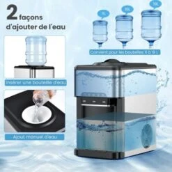 RELAX4LIFE Machine à Glaçons 18kg Par Jour, Distributeur à Eau Froide 2,5L Eau Chaude 0,8L Et Réservoir De 3L, Ecran LCD Et Fonction De Verrouillage -Krups || DeLonghi Soldes 82192701 4