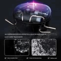 RELAX4LIFE Machine à Glaçons En Acier Inoxydable Avec Réservoir 3,2 L, 18 KG/24 H, Glaçons Par 15-20 Min, Machine à Glace Avec Écran LCD Et Auto-Nettoyage, Stockage De Glace Pour Maison, Café -Krups || DeLonghi Soldes 82192702 4