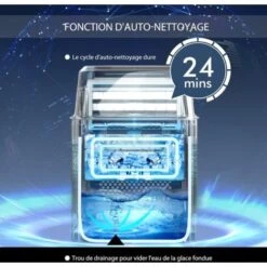 RELAX4LIFE Machine à Glaçons En Acier Inoxydable Avec Réservoir 3,2 L, 18 KG/24 H, Glaçons Par 15-20 Min, Machine à Glace Avec Écran LCD Et Auto-Nettoyage, Stockage De Glace Pour Maison, Café -Krups || DeLonghi Soldes 82192702 5
