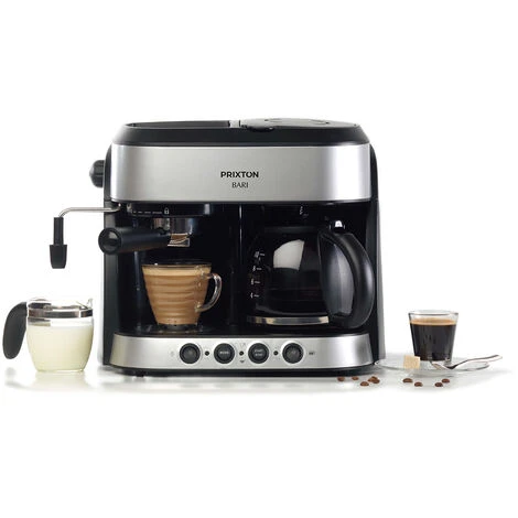 Cafetière Bari PRIXTON - Double Fonction - 3 Cafés En 1 : Expresso, Américain Et Cappuccino 1 Cafetière Bari PRIXTON - Double Fonction - 3 Cafés En 1 : Expresso, Américain Et Cappuccino