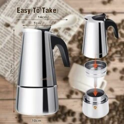 Cafetière Italienne, Cafetière Moka En INOX Cafetière à Pression 300ml Grande Contenance Compatible Avec Plaque à Induction Avec Poignée Ergonomique 8 Cafetière Italienne, Cafetière Moka En INOX Cafetière à Pression 300ml Grande Contenance Compatible Avec Plaque à Induction Avec Poignée Ergonomique -Krups || DeLonghi Soldes 85731446 4