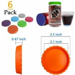 OAAO Couvercles De Canette De Soda En Silicone, Lot De 6 Couvercles De Canette De Soda/boisson/bière Réutilisables, Couvercles De Canette, Bouchons De Canette, Couvercle De Canette, économiseur De Can -Krups || DeLonghi Soldes 87200832 3