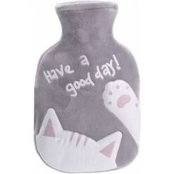 Thermos Une Pièce Avec Bonnet Thermos Tricoté Thermos Lavable Amovible Thermos En Caoutchouc Bonnet Tricoté Pour Garder Les Mains Au Chaud Cadeau Chaud Pour Le Cou Dos Ventre Taille (Gris) - 1219cm