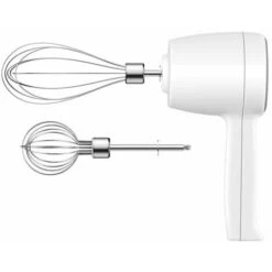 Mélangeur à Main Électrique Fouet Sans Fil à 5 Vitesses Batteur à Œufs Rechargeable USB Avec Accessoires Pour Gâteau, Pâtisserie Et Cuisine,Blanc