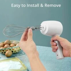 Mélangeur à Main Électrique Fouet Sans Fil à 5 Vitesses Batteur à Œufs Rechargeable USB Avec Accessoires Pour Gâteau, Pâtisserie Et Cuisine,Blanc -Krups || DeLonghi Soldes 88684270 5