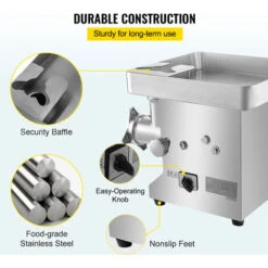 VEVOR Hachoir A Viande Electrique Broyeur A Viande 850w 220v Pour Les Boucheries -Krups || DeLonghi Soldes 89948918 5