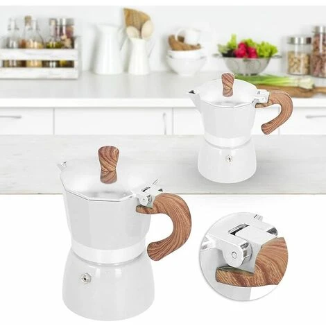 Machine à Expresso Octogonale Pour Cafetière En Aluminium Pour Applications De Cuisine De Bureau à Domicile - 150 Ml (blanc Cassé) 5 Machine à Expresso Octogonale Pour Cafetière En Aluminium Pour Applications De Cuisine De Bureau à Domicile - 150 Ml (blanc Cassé) – Image 5