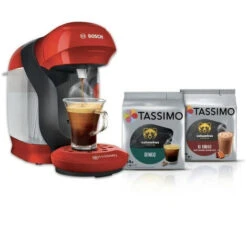 1 Machine A Multi-boissons Tassimo BOSCH - STYLE TAS1103 Rouge + 2 Packs De T- Discs - 0,7 L