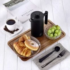 Vancasso Cafetière à Piston, French Press 0,8 L Isolation à Double Paroi, Paroi Intérieure Avec Cautèle, Avec 5 Filtres à Café Et Cuillère Doseuse, Acier Inoxydable, Noir Mat, Café, Thé -Krups || DeLonghi Soldes 90753361 5