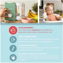 BEABA, Babycook Express, Robot Bébé, 4 En 1 Mixeur-cuiseur, Vert Sauge -Krups || DeLonghi Soldes 90864753 3