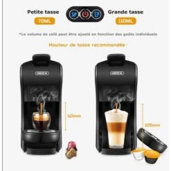 HIBREW - Machine à Café Expresso,Espresso,Cafetiere Italienne,Extraction Froide/chaude, 4 En 1 à Capsules Multiple, En Poudre, Moulu, 600ml (noir) -Krups || DeLonghi Soldes 92195962 5
