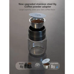HIBREW H4A - Cafetiere Italienne Portable,machines à Café Automatiques,machine Expresso,Compatible Avec Capsules Nespresso Dolce Gusto Café Moulu,60ml,80W,camping,voiture (Premium,Noir) -Krups || DeLonghi Soldes 92197325 5
