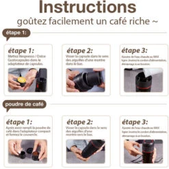 HIBREW H4 - Cafetiere Italienne Portable,machines à Café Automatiques,machine Expresso,Compatible Avec Capsules Nespresso Dolce Gusto Café Moulu,60ml,80W,camping,voiture (Premium,Noir) -Krups || DeLonghi Soldes 92197412 3