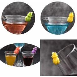 WddnAot Zasiene Marqueurs De Verre à Vin 24 Pièces Marqueurs De Verre Silicone Fruits Mélangés Marqueurs Verre Silicone En Vin Silicone Marqueur Pour Verre à Vin Pour Party Vin Boisson Accessoire -Krups || DeLonghi Soldes 92400068 5