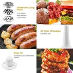 Hachoir à Viande électrique Professionnelle - LEXLIFE 2800W - 3 En 1 Avec 3 Disques Perforés - Noir -Krups || DeLonghi Soldes 93932004 3