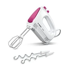 BOSCH MFQ2210P BATTEURS, TECHNIQUE DE MOTEUR MODERNE, 2 FOUETS, 2 EN ACIER INOXYDABLE CROCHET PÉTRISSEUR, 4 VITESSES, 375 W, BLA