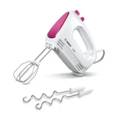 BOSCH MFQ2210P BATTEURS, TECHNIQUE DE MOTEUR MODERNE, 2 FOUETS, 2 EN ACIER INOXYDABLE CROCHET PÉTRISSEUR, 4 VITESSES, 375 W, BLA -Krups || DeLonghi Soldes 93955194 3