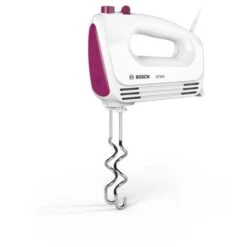 BOSCH MFQ2210P BATTEURS, TECHNIQUE DE MOTEUR MODERNE, 2 FOUETS, 2 EN ACIER INOXYDABLE CROCHET PÉTRISSEUR, 4 VITESSES, 375 W, BLA -Krups || DeLonghi Soldes 93955194 5