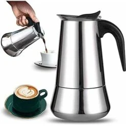 Cafetière Italienne 12 Tasses En Acier Inoxydable Compatible Tous Types De Feux 12 Tasses