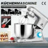 Robot Culinaire 1400W Machine à Pétrir Machine à Pâte Avec Bol En Acier Inoxydable 7L-Argent