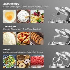 Robot Culinaire 1400W Machine à Pétrir Machine à Pâte Avec Bol En Acier Inoxydable 7L-Argent -Krups || DeLonghi Soldes 94654033 5