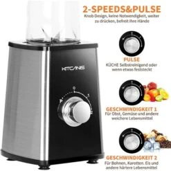 3 En 1 Blender Mixeur Smoothie 600W Fonctions Mélange Et Broyage 3 Vitesses Réglables, 2 Bouteilles 600 Ml Et Tasse Broyage 300 Ml -Krups || DeLonghi Soldes 94719667 5